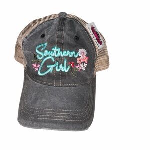 Katydid "Southern Girl" Distressed Trucker Hat, Adjustable, NWT